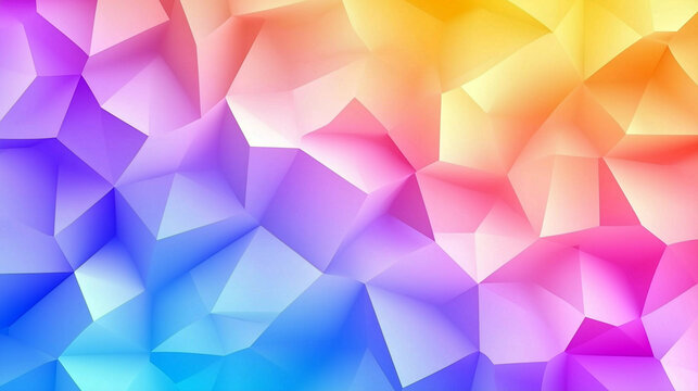 abstract colorful background. vibrant geometric polygonal background with a blend of gradient polygon shapes in purple, pink, blue, yellow. modern wallpaper design, digital art, creativity  backdrop