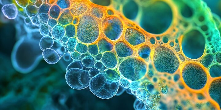 Detailed microscopic view of plant cell plasmodesmata, showing intercellular connections and transport pathways
