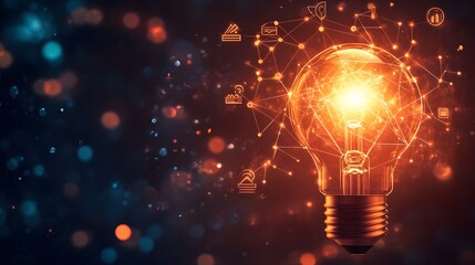 Bright idea for business growth. 