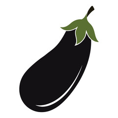 Eggplant vector silhouette on white background
