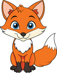 A cute fox illustration on white background