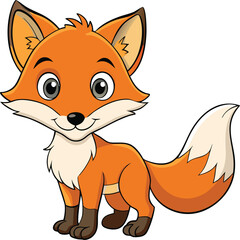 A cute fox illustration on white background