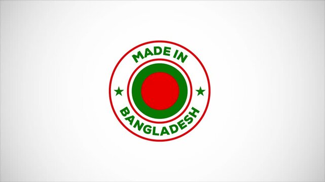 Made In Bangladesh Seal Graphic Round Sticker Stamp National Flag Export Product Origin Sign