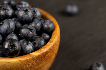 sprinkled with white sweet sugar juicy blueberry berries