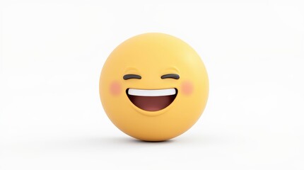 Fototapeta premium 3D cartoon smiley face on an egg with happy and sad expressions isolated on a white background