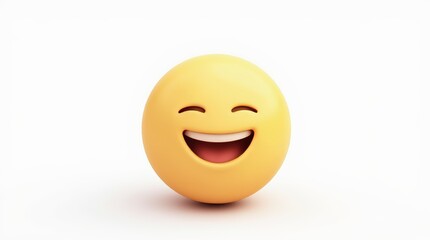 Fototapeta premium 3D cartoon smiley face on an egg with happy and sad expressions isolated on a white background