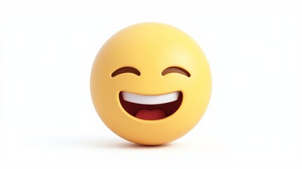 Fototapeta premium 3D cartoon smiley face on an egg with happy and sad expressions isolated on a white background