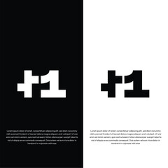 Obraz premium +1 Number logo design EPS 