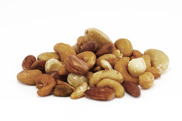 Mixed nuts isolated on white