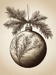 christmas ball with christmas tree