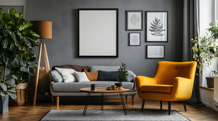 modern living room with sofa