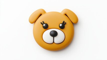 Fototapeta premium Cute dog face illustration, vibrant colors on a white isolated background.