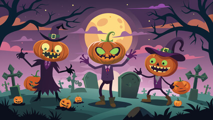 halloween background with pumpkins