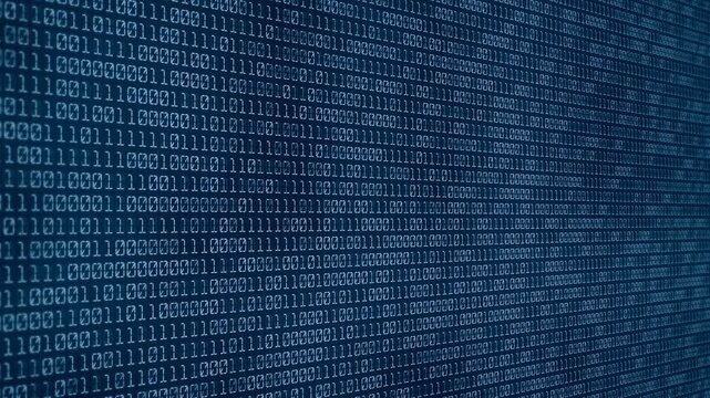 Blue Binary code Background. Digital and Secure Data Concept. Abstract Technology animation