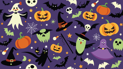 halloween seamless background pattern