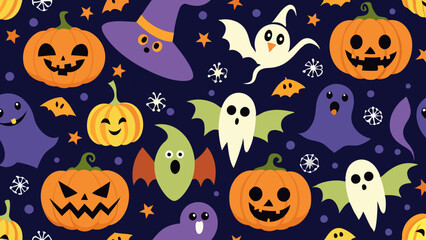 Obraz premium halloween seamless background