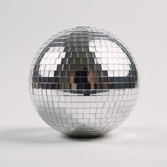 Disco Ball Vector Icon Silhouette on White Background Shimmery Dance-Themed