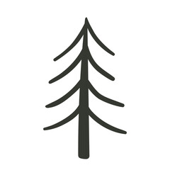 A simple hand-drawn vector Christmas tree. Doodle Christmas tree in minimal style. Christmas and its symbols.