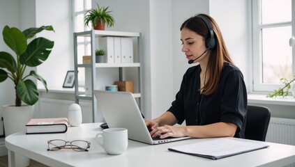 A dedicated technical support expert working efficiently in a streamlined office environment