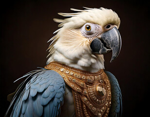 Majestic macaw portrayed as the royal queen of the jungle