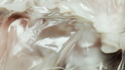 Obraz premium transparent jelly texture background: a top-down, close-up view of a transparent jelly, filling the entire frame