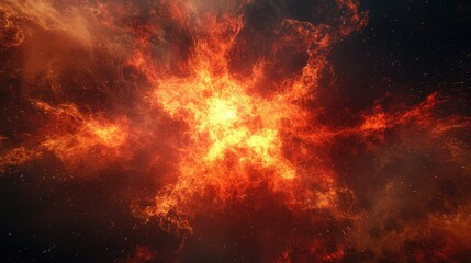 Fiery Cosmic Explosion in Nebula