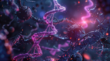 DNA helix with mutations for pharmaceutical innovation