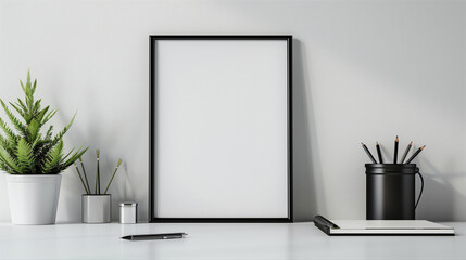 Empty Frame on a Sleek Modern Desk