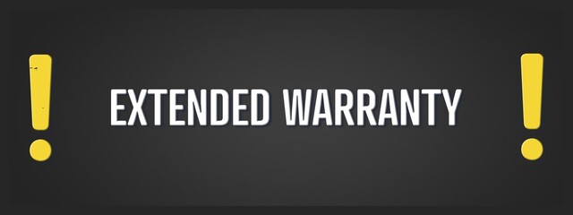 Extended Warranty. A blackboard with white text. Illustration with grunge text style.