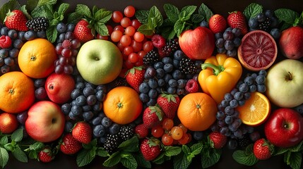 Vibrant Fruit and Berries Still Life Photography