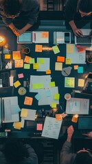 Business team working together using sticky notes planning concept