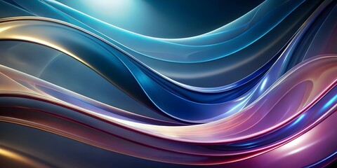 abstract waves in cold hues forming a chaotic and flowing background design