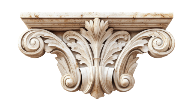 Ornate architectural detail, transparent background