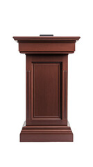 Wooden podium, isolated on transparent background