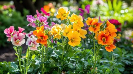 Obraz premium Vibrant Blooming Flowers in a Garden