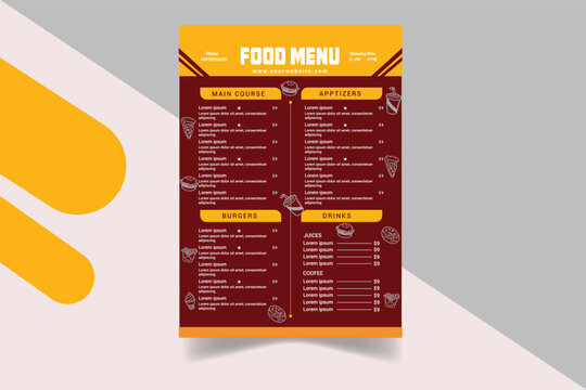 restaurant food menu design