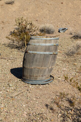 old barrel in the desert