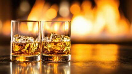 Warm Glow of Whiskey by the Fire