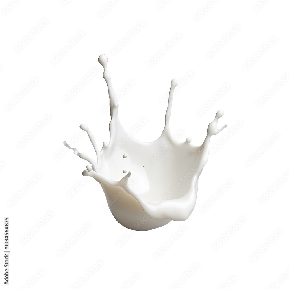 Poster dynamic milk splash on a transparent background with artistic motion