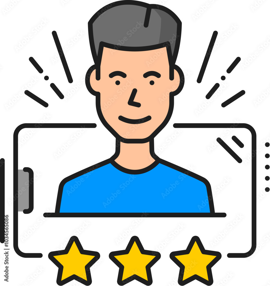 Aufkleber blogging or social media content rating line icon. social media digital technology, network blogging
