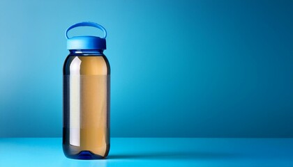 Obraz premium Water bottle mockup isolate on blue background