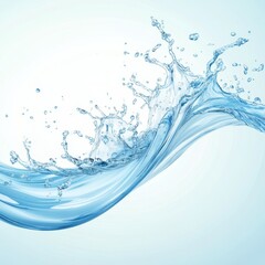 Refreshing Water Splash Wave with Light Blue Tones for Beverage Advertising Campaign.