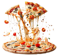 PNG Exploding seafood pizza explosion cheese photography.