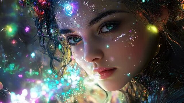 Persephone, queen of the cyber underworld, managing the digital afterlife alongside Hades Video