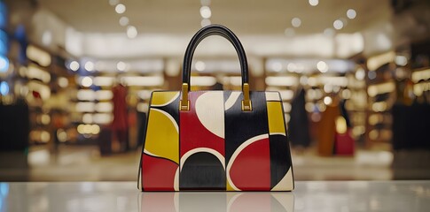 Stylish Geometric Handbag on Display