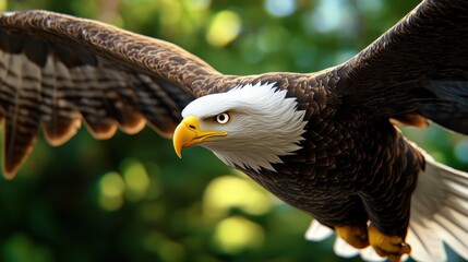 Majestic Bald Eagle Soaring Gracefully in the Wild