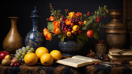 Renaissance still life is a codex making workshop. © Papatasi