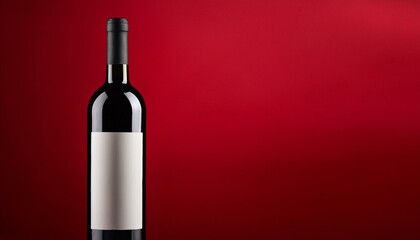 Fototapeta premium Wine bottle isolated. Blank wine bottle on a red background