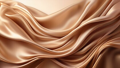 Fototapeta premium Pale brown silk satin wave elegant luxury shiny decoration background 