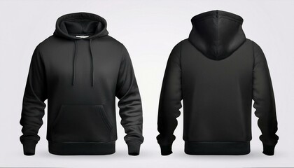 Black hoodie. Hoodie sweatshirt long sleeve with clipping path.